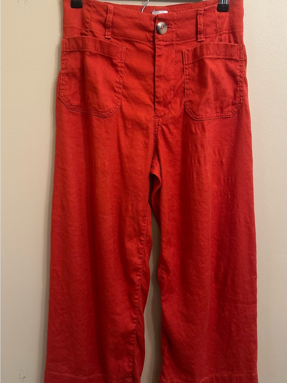 Anthropologie Maeve The Colette Wide Leg Pants Burnt Orange High Rise 28P 1128 - Picture 2 of 12